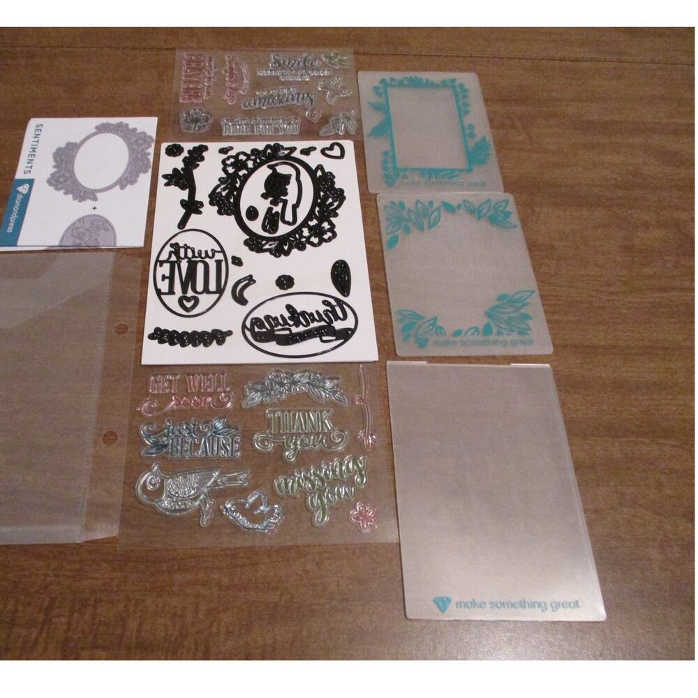 DIAMOND PRESS SENTIMENTS STAMP DIE & MASK SET
